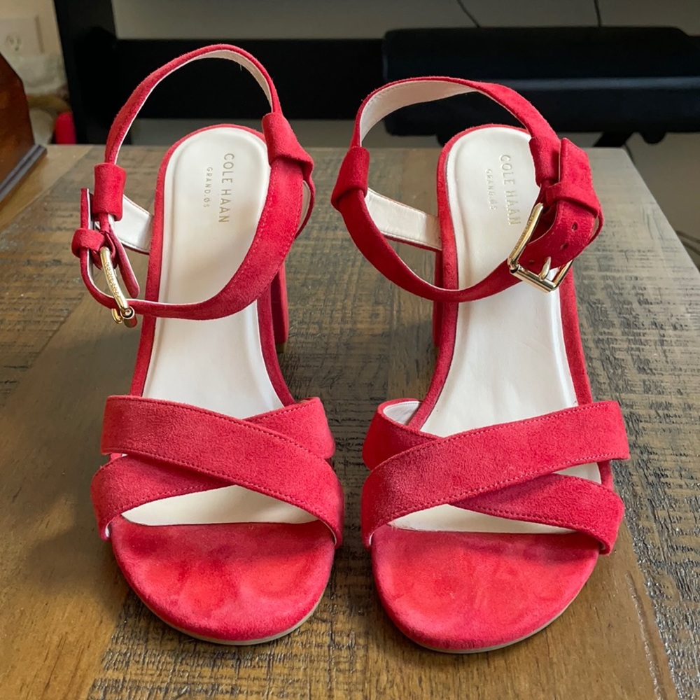 Cole Haan Kadi Sandals - Red Suede - Size 7.5